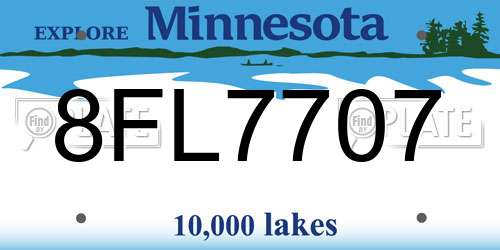 8FL7707 Minnesota License Plate