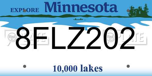 8FLZ202 Minnesota License Plate