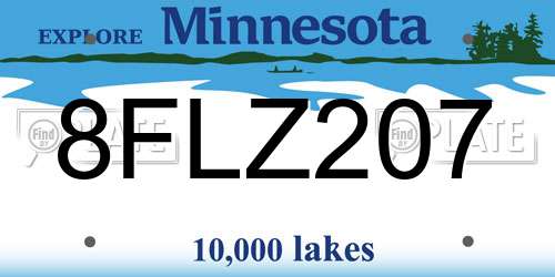 8FLZ207 Minnesota License Plate