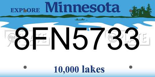 8FN5733 Minnesota License Plate