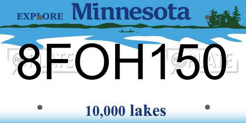 8FOH150 Minnesota License Plate
