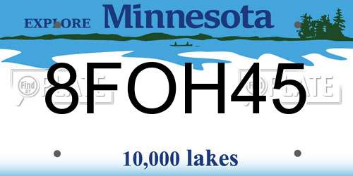 8FOH45 Minnesota License Plate
