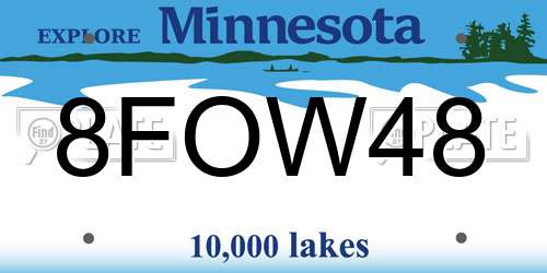 8FOW48 Minnesota License Plate