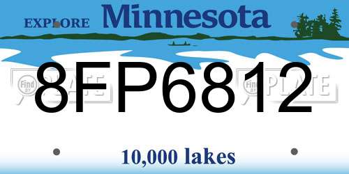 8FP6812 Minnesota License Plate