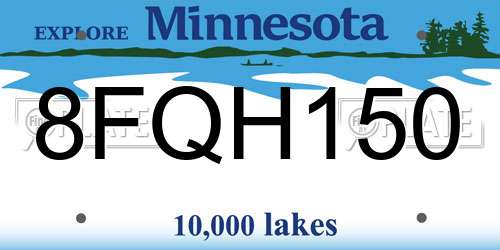 8FQH150 Minnesota License Plate