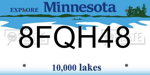 8FQH48 Minnesota License Plate