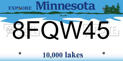 8FQW45 Minnesota License Plate