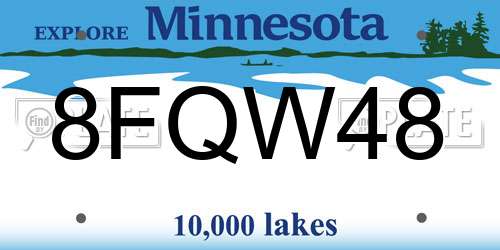 8FQW48 Minnesota License Plate