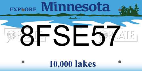 8FSE57 Minnesota License Plate