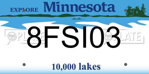 8FSI03 Minnesota License Plate