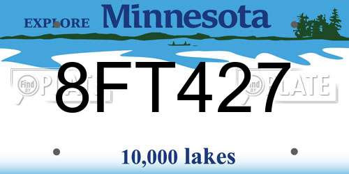 8FT427 Minnesota License Plate