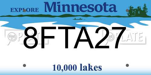8FTA27 Minnesota License Plate