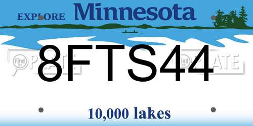 8FTS44 Minnesota License Plate