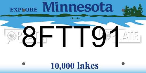 8FTT91 Minnesota License Plate