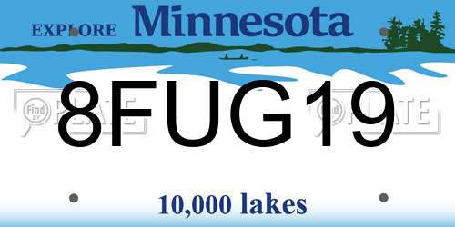 8FUG19 Minnesota License Plate