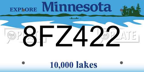 8FZ422 Minnesota License Plate