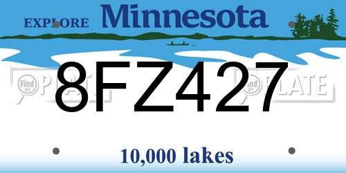 8FZ427 Minnesota License Plate