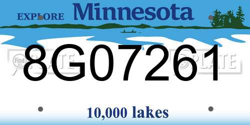8G07261 Minnesota License Plate