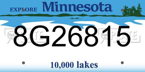 8G26815 Minnesota License Plate