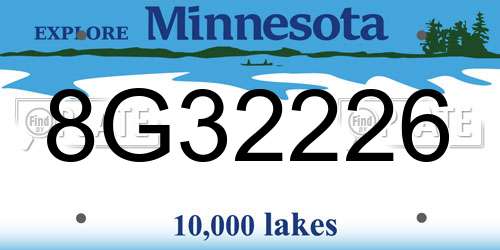 8G32226 Minnesota License Plate