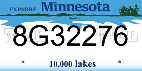 8G32276 Minnesota License Plate