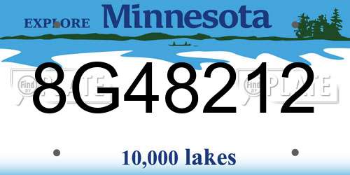 8G48212 Minnesota License Plate