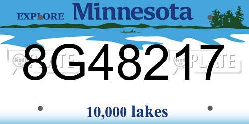 8G48217 Minnesota License Plate