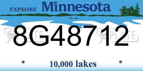 8G48712 Minnesota License Plate