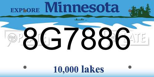 8G7886 Minnesota License Plate