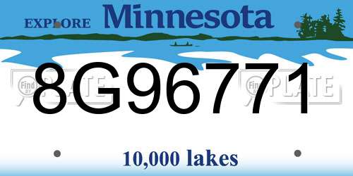 8G96771 Minnesota License Plate