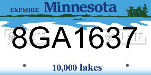 8GA1637 Minnesota License Plate