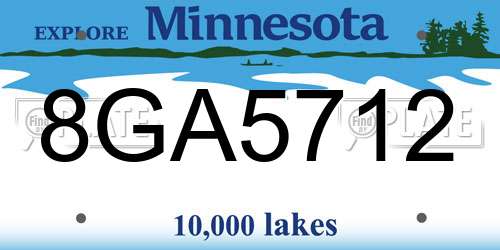 8GA5712 Minnesota License Plate
