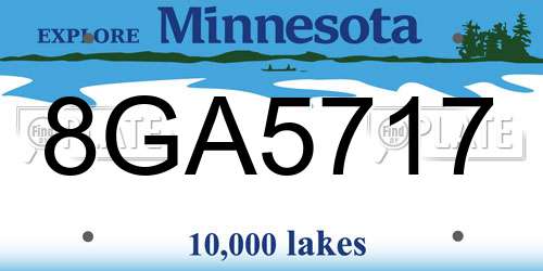 8GA5717 Minnesota License Plate