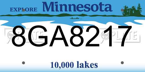 8GA8217 Minnesota License Plate