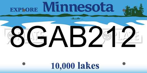 8GAB212 Minnesota License Plate
