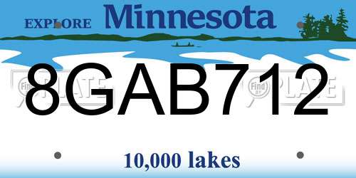 8GAB712 Minnesota License Plate