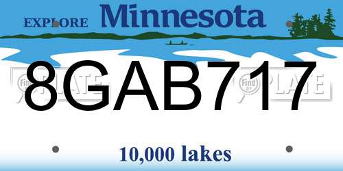 8GAB717 Minnesota License Plate