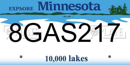 8GAS217 Minnesota License Plate