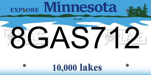 8GAS712 Minnesota License Plate