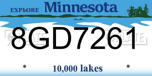 8GD7261 Minnesota License Plate