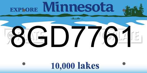 8GD7761 Minnesota License Plate