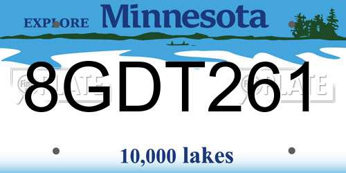 8GDT261 Minnesota License Plate