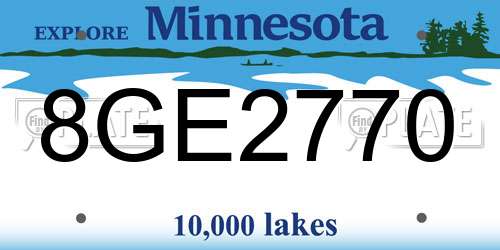 8GE2770 Minnesota License Plate