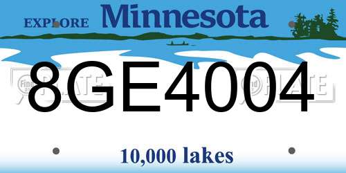 8GE4004 Minnesota License Plate