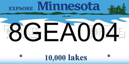 8GEA004 Minnesota License Plate