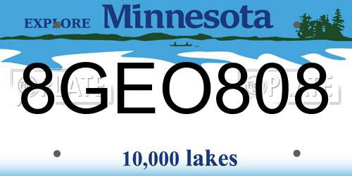 8GEO808 Minnesota License Plate
