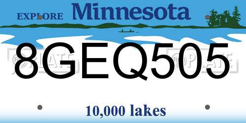 8GEQ505 Minnesota License Plate