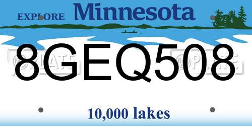 8GEQ508 Minnesota License Plate