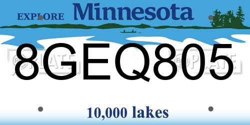 8GEQ805 Minnesota License Plate