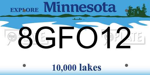 8GFO12 Minnesota License Plate